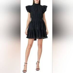 Endless Rose NWT Women’s Handley Dress Black ruffle sparkly dress size large